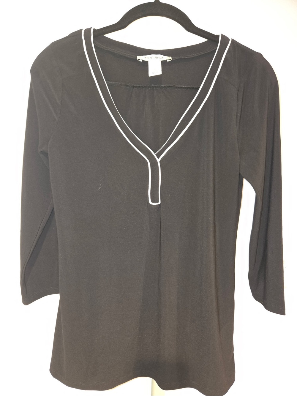 White House Black Market Black Top with White Trim